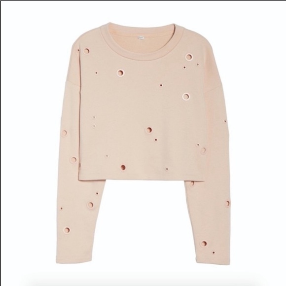 🆕 Alo Cadence Grommet Cropped Sweatshirt - Picture 3 of 4